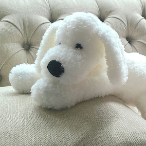 17 in White Plush Dog | Soft Stuffed Animal | Personalization Option | Christmas Gift