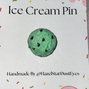Ice Cream Pin: Handmade Food Accessories, Wearable Art