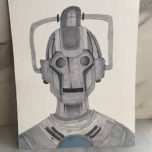 Cyberman Illustration | Doctor Who Fan Art | Whovian Wall Art | Doctor Who Art | Whovian Fan Art | Cyberman | Dr Who | Sci Fi Gift | Art
