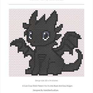 Dragon Cross Stitch Pattern: Beginner Hand Embroidery (PDF Pattern)