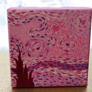 Van Gogh Starry Night Painting | Pink Starry Night | Artist Gifts | Van Gogh Gifts | Van Gogh Decor | Starry Night Painting | Artsy Gifts