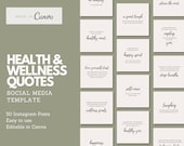 Health & Wellness Quotes Instagram Template: Canva Editable (PDF)