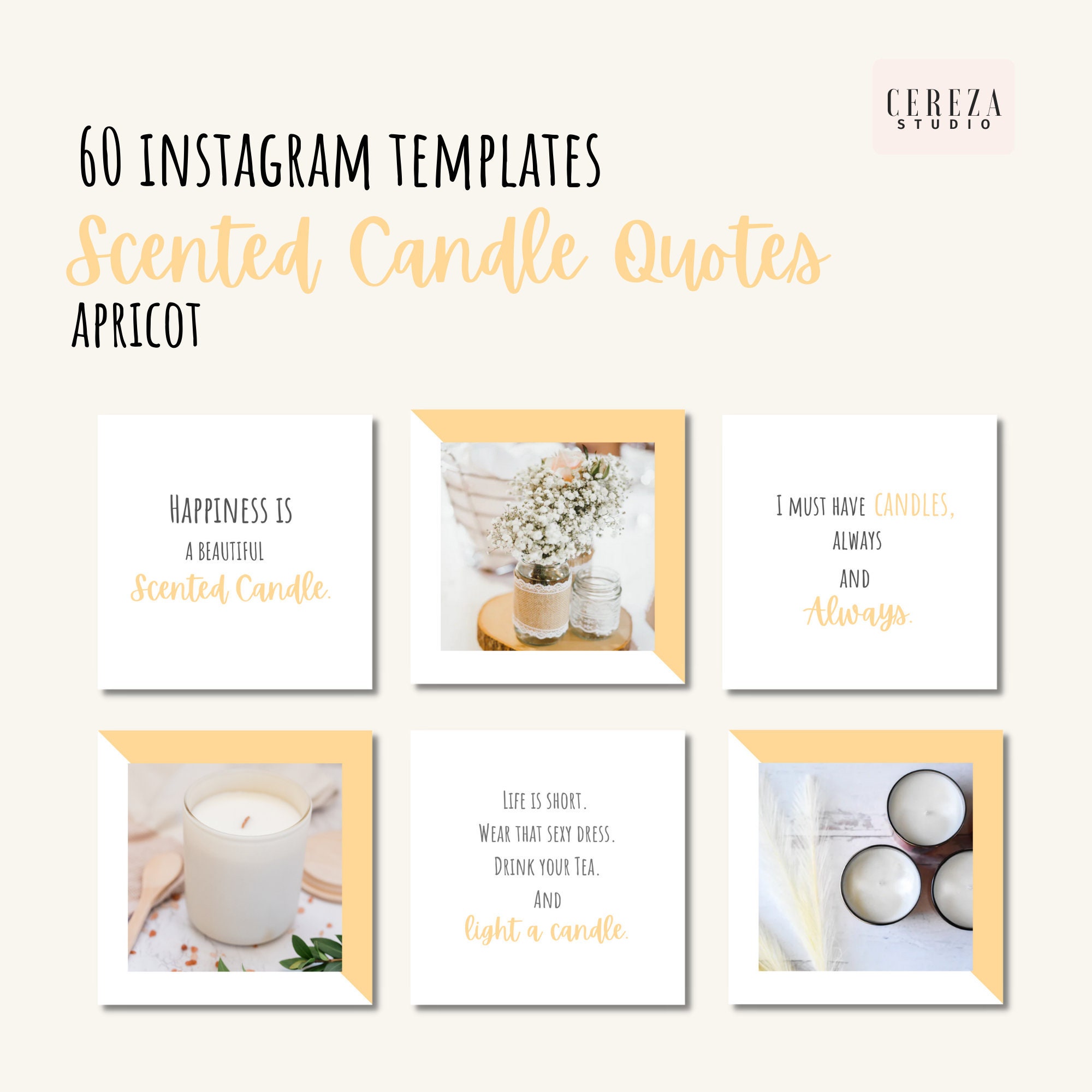 Scented Candles Instagram Quotes Soy Candles Editable Etsy