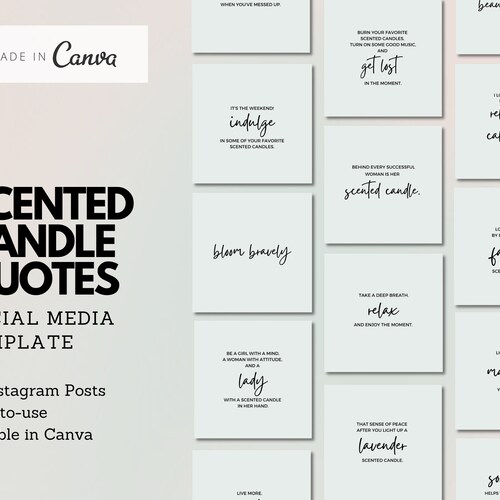 76 Scented Candle Quotes Instagram Template Scented Candles Etsy