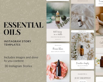 Essential Oils Instagram Story Templates: Editable Product Showcase (Canva)