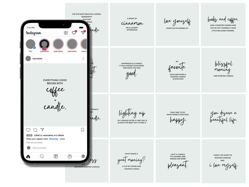 76 Scented Candle Quotes Instagram Template Scented Candles Etsy