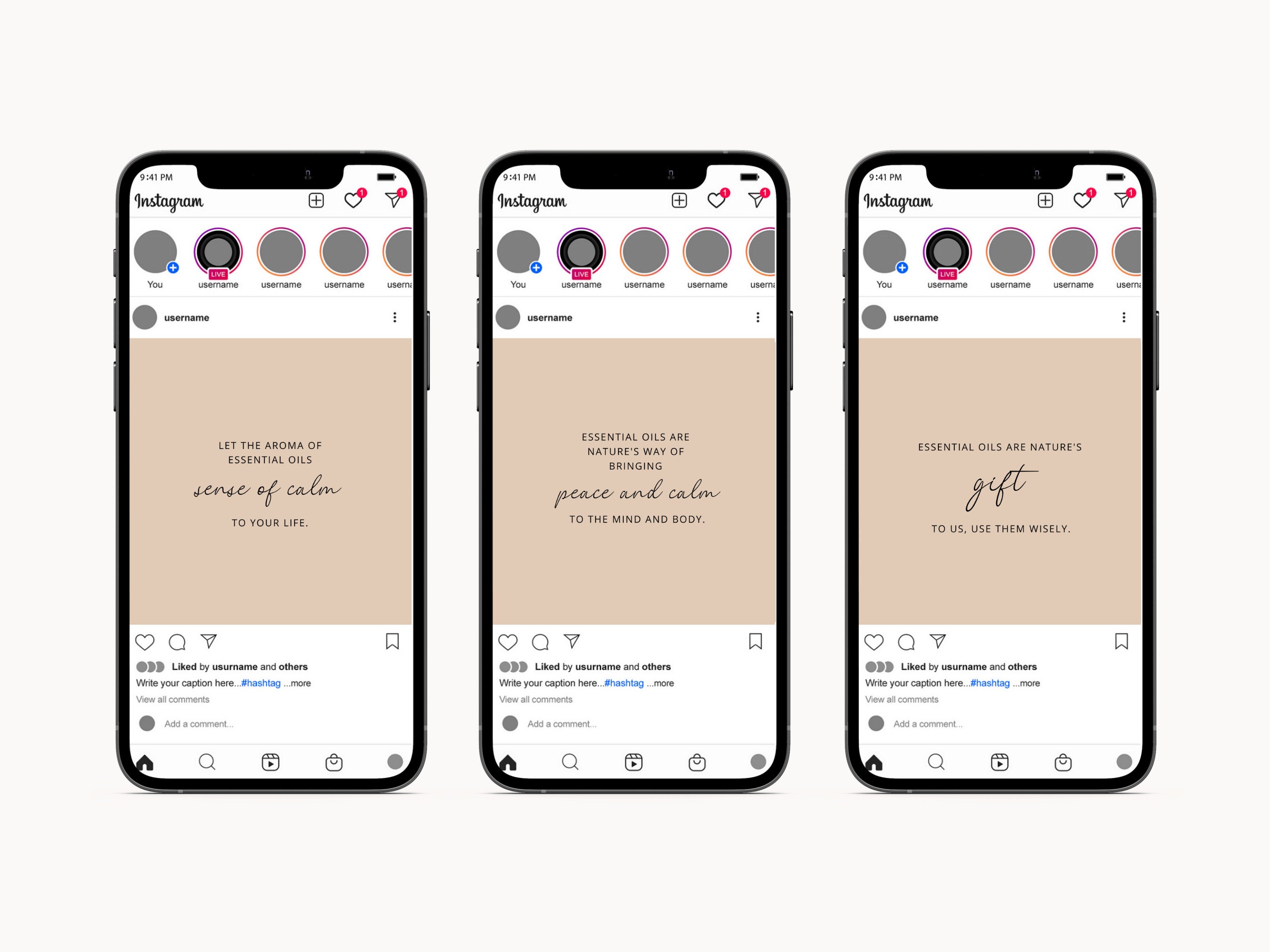 Design Essentials Instagram Essential Oil Quotes Instagram Template: Canva Social Media (digital ...
