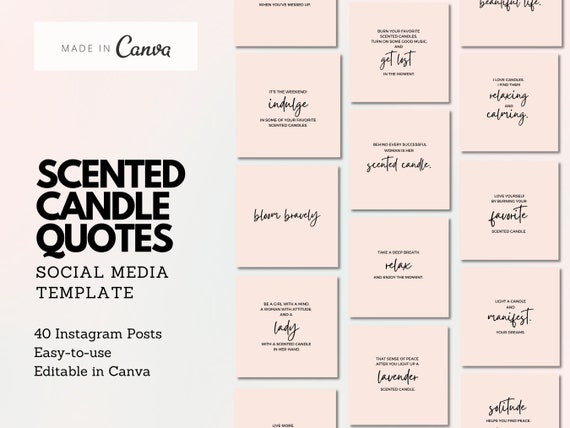 Candle Quotes For Instagram 40 Scented Candle Quotes Instagram Template Scented Candles | Etsy