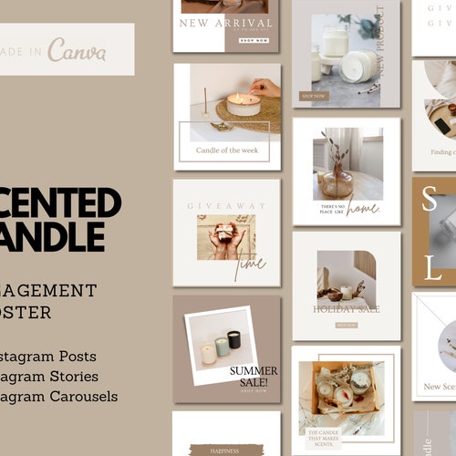 Scented Candles Instagram Quotes Soy Candles Editable Etsy