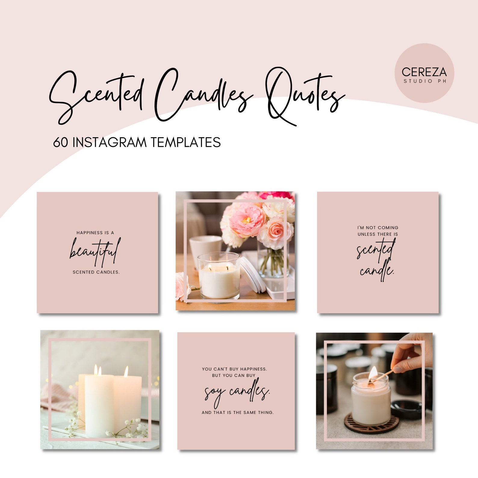 Scented Candles Instagram Quotes Scented Candles Canva Etsy