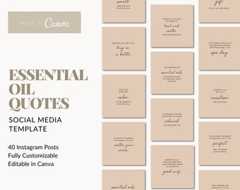 Essential Oil Quotes Instagram Template: Canva Social Media (Digital Download)