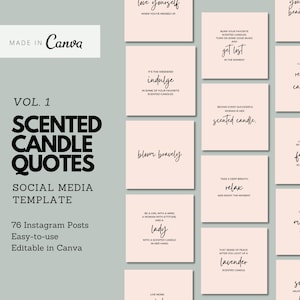 Scented Candle Quotes: Instagram Templates for Canva (76 Posts)