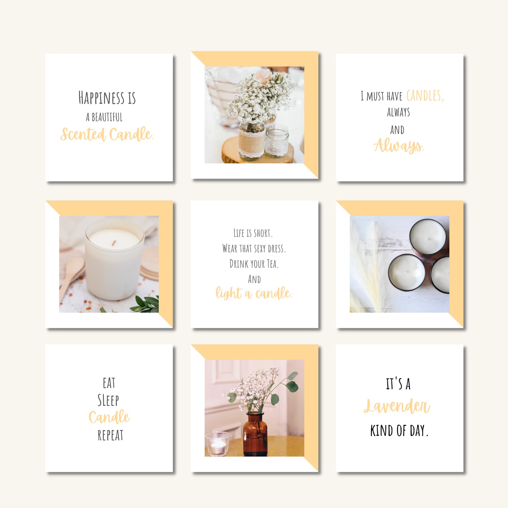 Scented Candles Instagram Quotes Soy Candles Editable Etsy