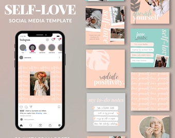 Self-love Instagram Templates | Self Love Quotes | Self-Care Instagram Posts