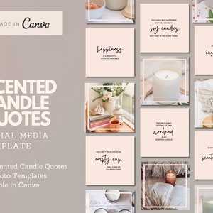 Scented Candles Instagram Quotes, Soy Candle Quotes,  Scented Candles  Canva Templates | Scented Candle Quotes | Instagram Templates
