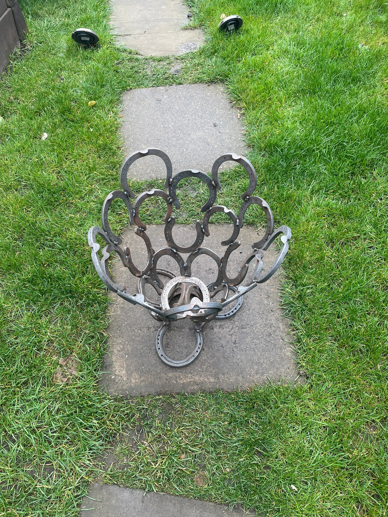 Horseshoe/rasp fire pits or planters Etsy