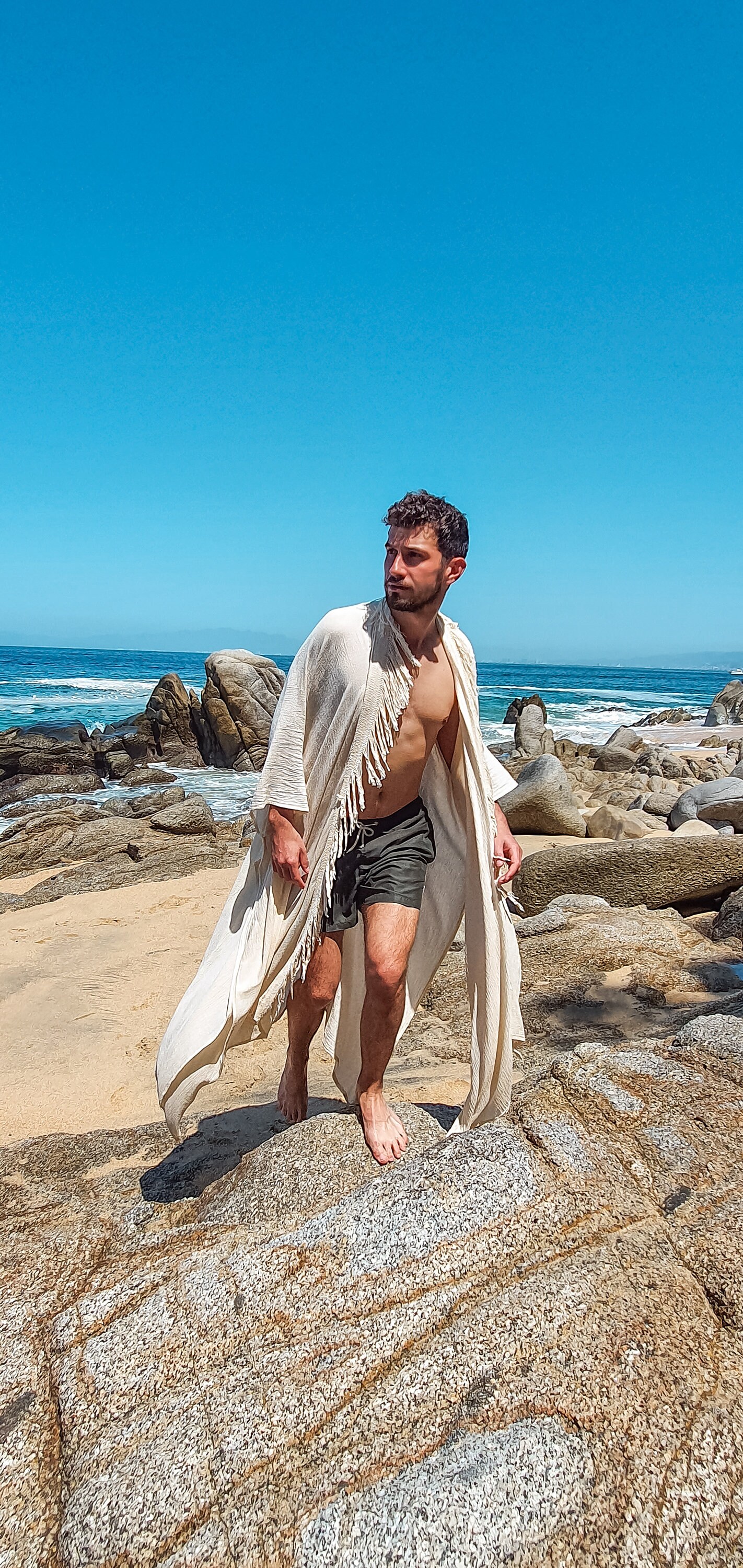 Oversize Poncho Men Beach Miami Cover up Boho Men Cover up Beach Miami