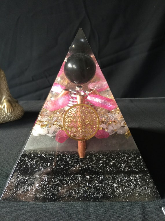 Piramide Orgone Pietra Solare Naturale XL 75mm 3in Protezione EMF - Foto 13