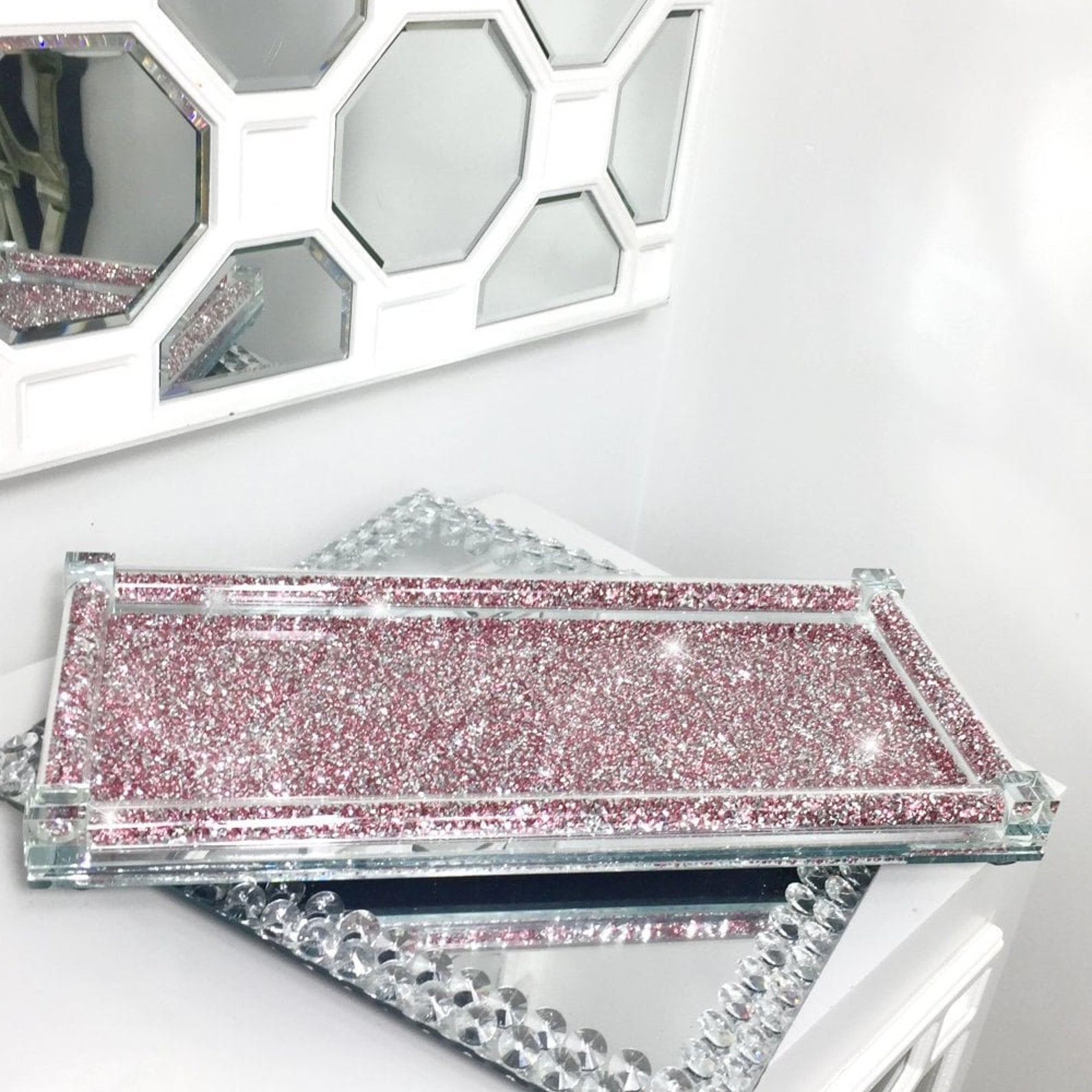 Full Crushed Diamond Crystal Filled Tray