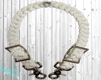 White Adjustable Braided Paracord Wither Strap Horse Pony Mini