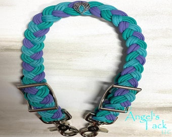 Mermaid Turquoise Teal and Purple Adjustable Braided Paracord Wither Strap Horse Pony Mini