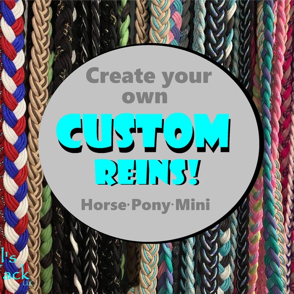 Create Your Own Custom 9 Strand Braided Paracord Barrel Reins Horse Pony Mini