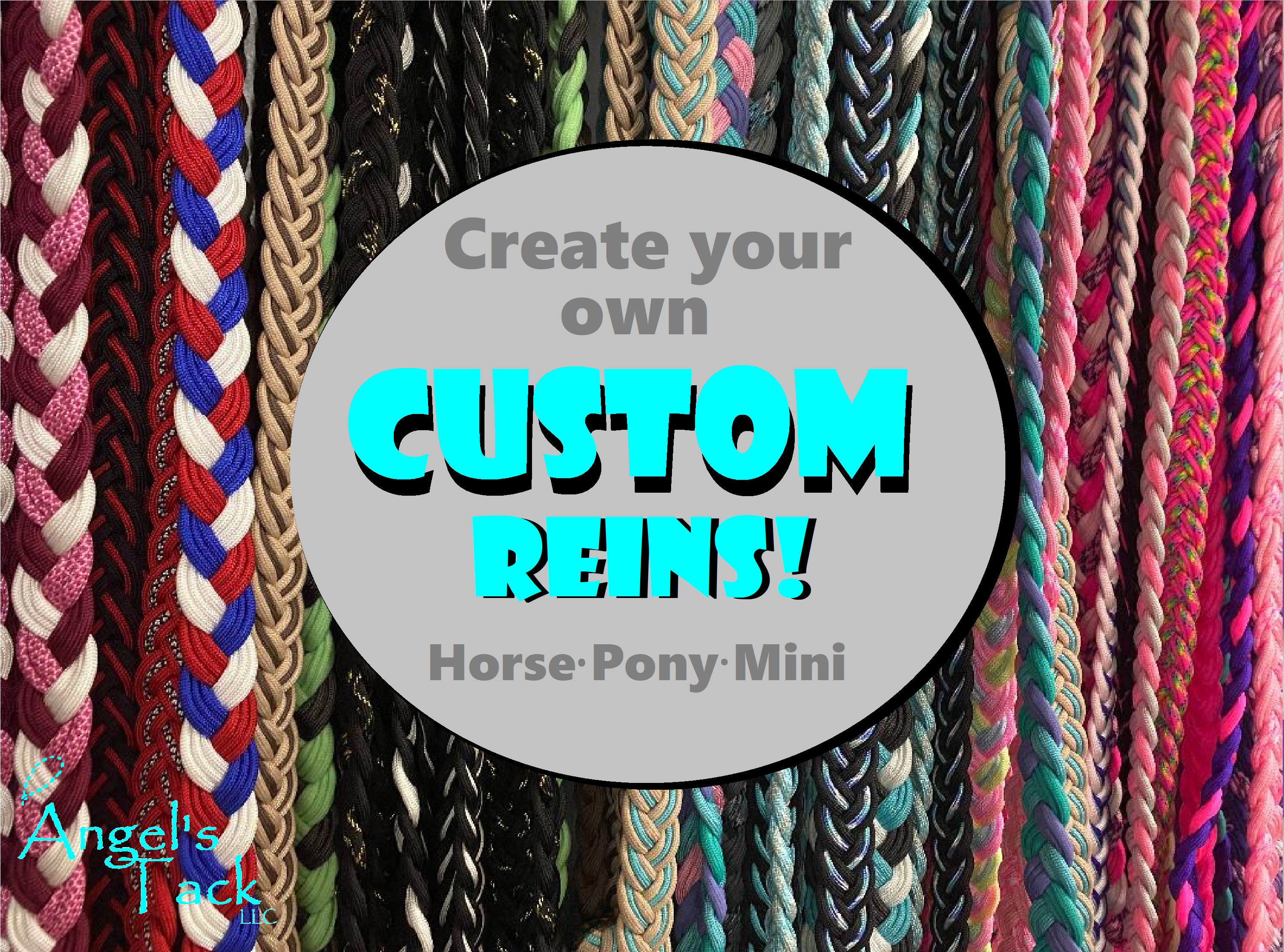 Create Your Own Custom 9 Strand Braided Paracord Barrel Reins Horse Pony Mini