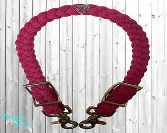 Fuchsia Adjustable Braided Paracord Wither Strap Horse Pony Mini