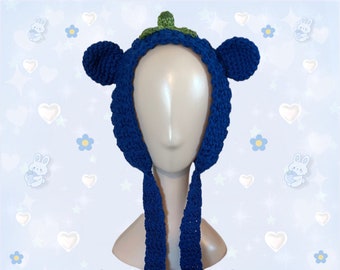 Crochet Blueberry Bear Ear Muffs Ear Warmers