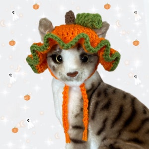 Crochet Pumpkin Cat Bucket Hat image 2