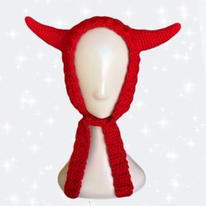 Crochet Red Devil Ear Muffs Ear Warmers 画像 2
