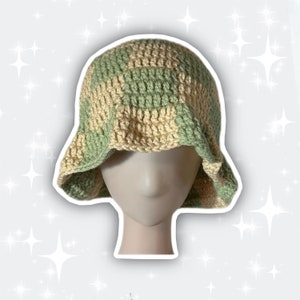 Crochet Checkered Bucket Hat
