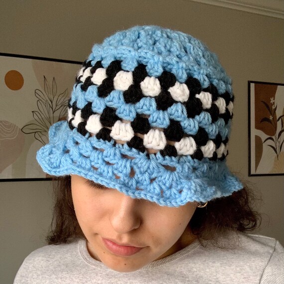 Amiri Inspired Sky Blue Granny Bucket 