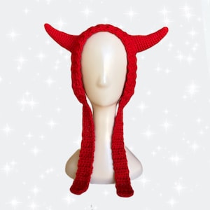 Crochet Red Devil Ear Muffs Ear Warmers 画像 1