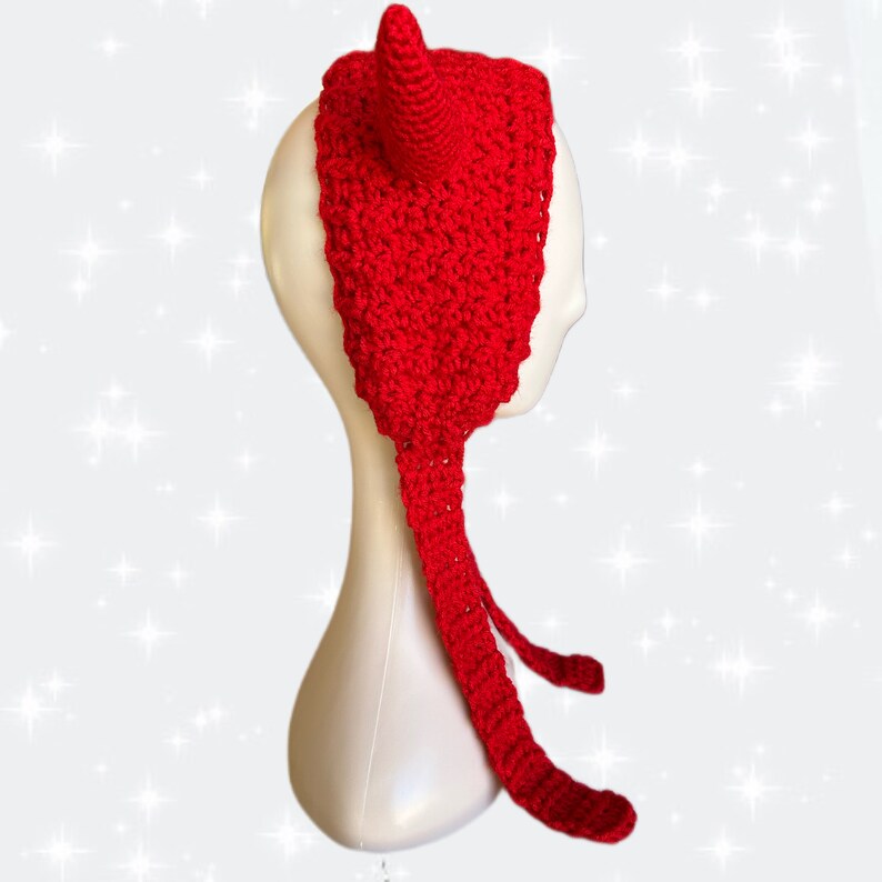 Crochet Red Devil Ear Muffs Ear Warmers 画像 4