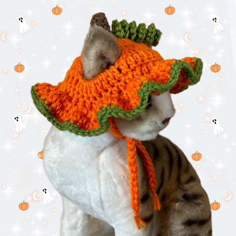Crochet Pumpkin Cat Bucket Hat image 3