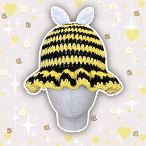 Crochet Black and Yellow Bee Bucket Hat