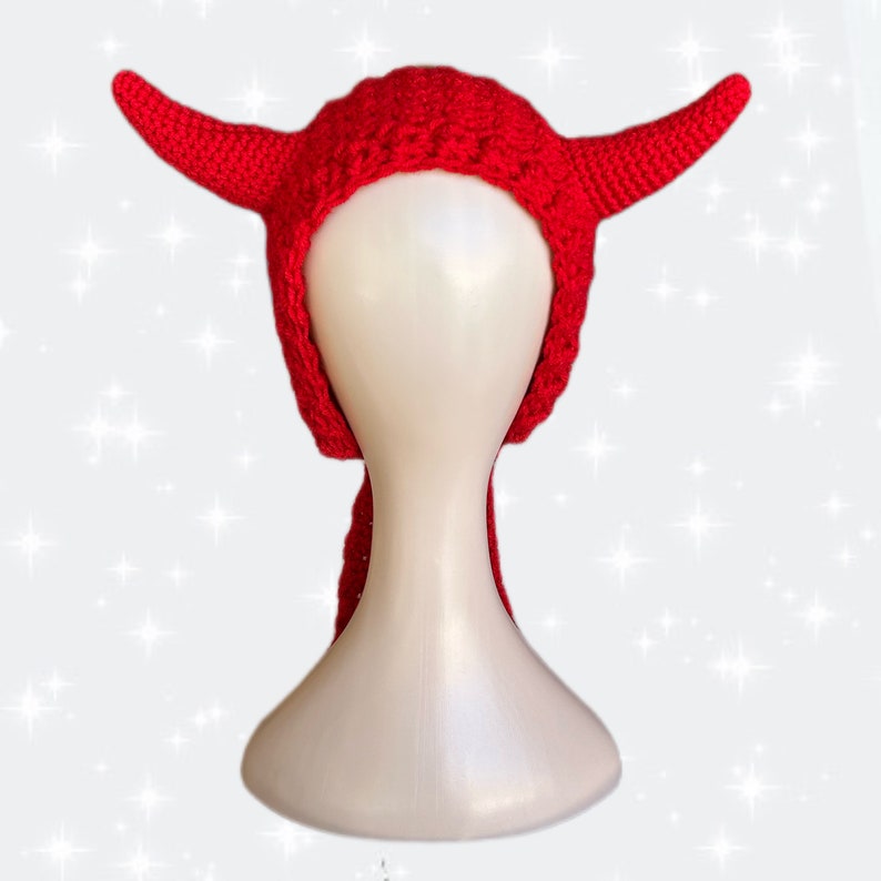 Crochet Red Devil Ear Muffs Ear Warmers 画像 5