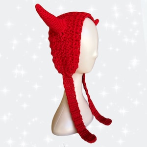 Crochet Red Devil Ear Muffs Ear Warmers 画像 3