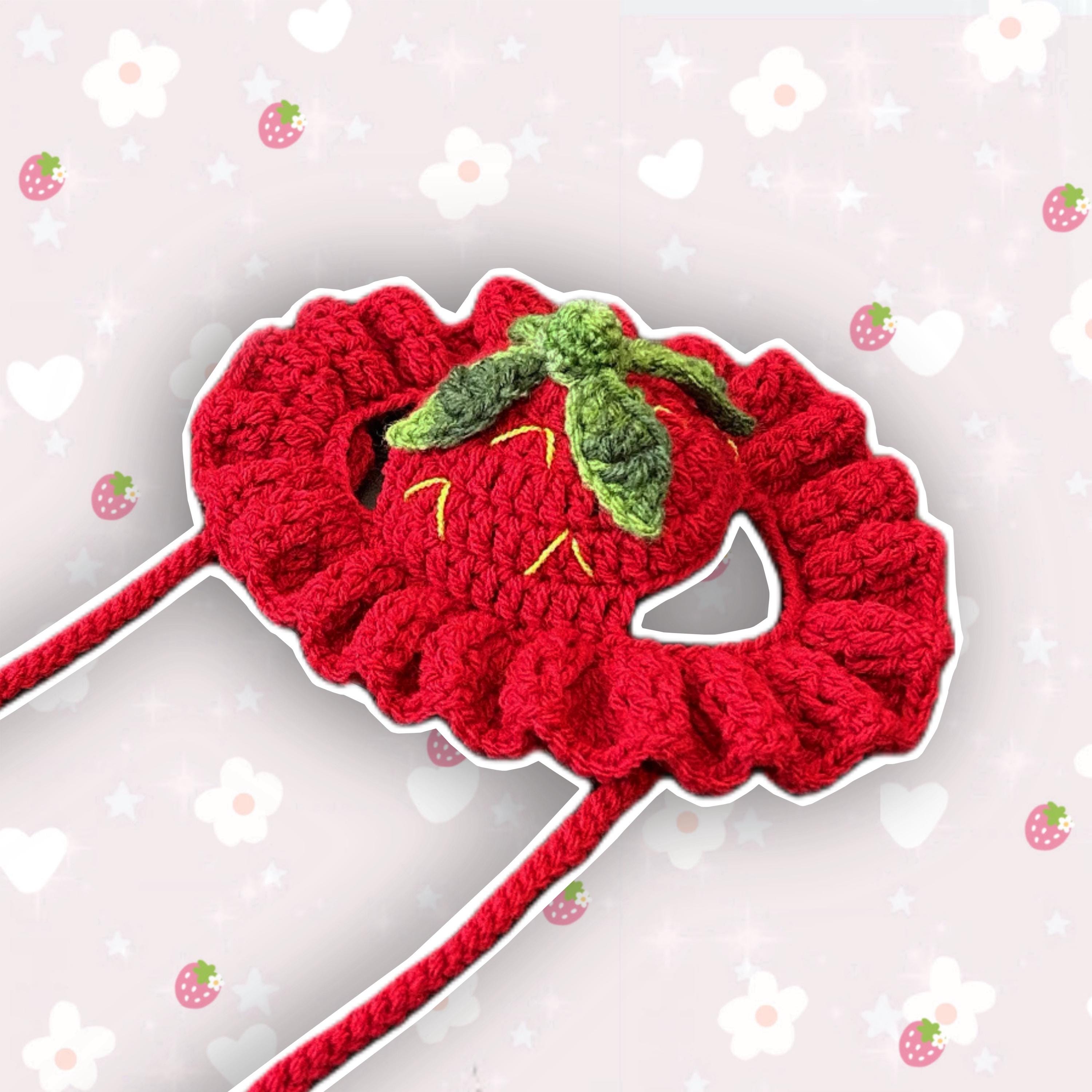 かぎ針編みのイチゴ犬用帽子（XS-XL） - Etsy 日本