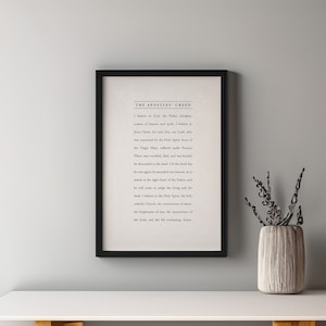 Apostle&#39;s Creed Wall Print, Digital File, Downloadable Christian Wall art, Catholic Text Art