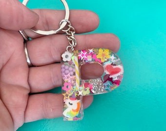 Personalised resin keyring, Resin, letter keyring, Letter keychain, Initial key chain, Cute fun keychain, Custom keyring, personalized
