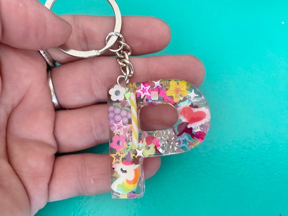 Personalised resin keyring, Resin, letter keyring, Letter keychain, Initial key chain, Cute fun keychain, Custom keyring, personalized