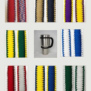 Handmade Universal Paracord Cup Handle In The Color Of Your Choice, Cup Handle, fits most brands of tumblers from 16 oz to 40 oz, Washable