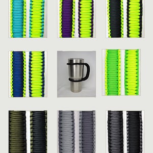 Handmade Universal Paracord Cup Handle In The Color Of Your Choice, Cup Handle, fits most brands of tumblers from 16 oz to 40 oz, Washable