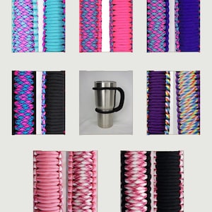 Handmade Universal Paracord Cup Handle. In The Color Of Your Choice, Cup Handle, fits most brands of tumblers from 16 oz to 40 oz, Washable