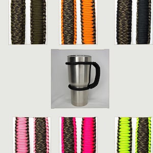 Handmade Camo Universal Paracord Cup Handle, Tumbler Handle, Cup Handle, Fits Cups from 16 oz to 40 oz- Washable-USA Materials