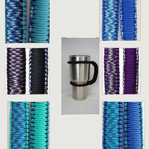Handmade Universal Paracord Cup Handle. In The Color Of Your Choice, Cup Handle, fits most brands of tumblers from 16 oz to 40 oz, Washable