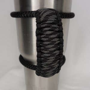 Handcrafted Paracord Tumbler Handle, Orange and Black