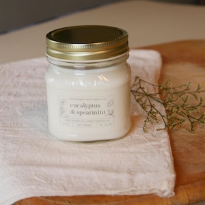 Farmhouse Soy Candles, 8oz Mason Jar Candle, Homemade Farmhouse Candles, Soy Candles, Candle Gift Ideas, Farmhouse Candles